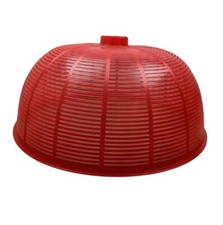 Vintage Plastic Food Cover Translucent Neon Red BBQ Picnic Caravan