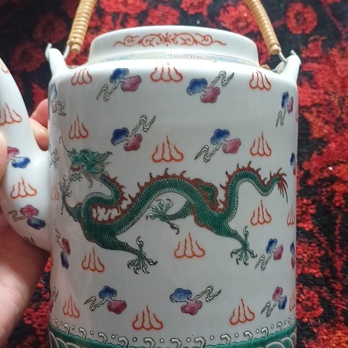 Porcelain dragon tea pot with - pot,