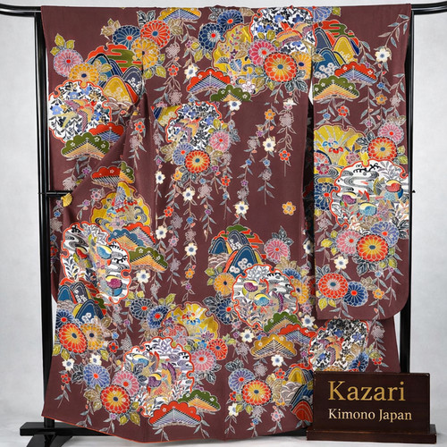 Vintage japanese silk furisode - japanese,