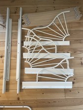 MINNEN Ext Bed Frame with Slatted Bed Base White 80x200 Cm. Steel Bed Frame.