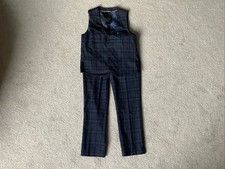 Boys Next Blue Check Suit Waistcoat And Trousers Age 7 Years