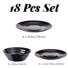 Black Dinnerware Bowl Plates