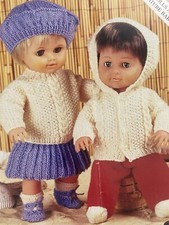 Peter Gregory 7207 Knitting Pattern Doll Prem Baby Clothes DK Original