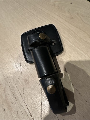 Police black leather baton - ex,