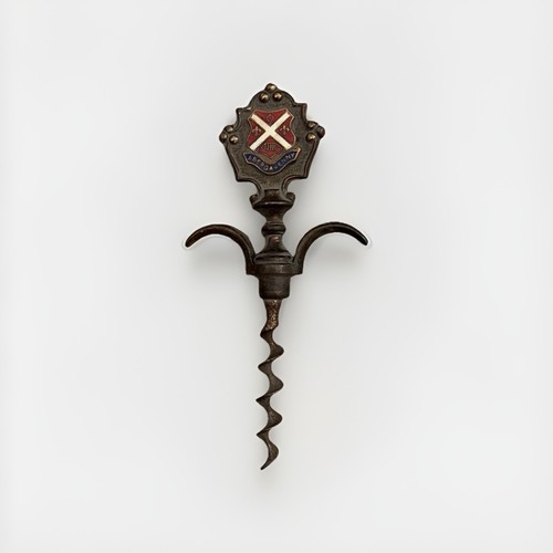 Vintage brass corkscrew with - brass,