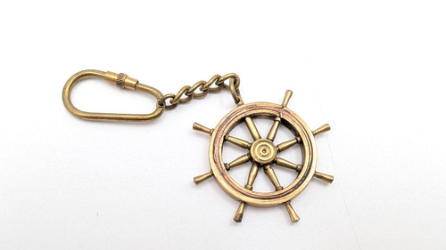 Vintage brass ships wheel - vintage,