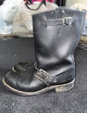 vtg Frye Engineer Boots Black