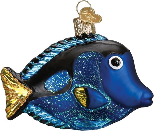 Pacific blue tang blown glass - blue,
