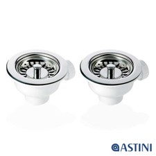 2x 90mm Chrome Basket Strainer