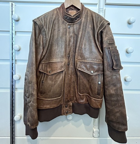 Ixs brown leather jacket - leather, size