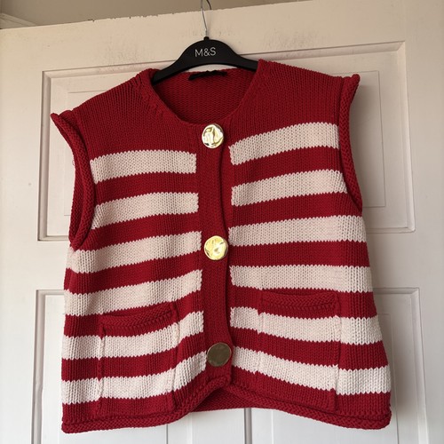 Zara chunky knit red white - knit,