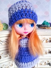 Handmade Outfit for Blythe. Hat And Dress For Tangkou Or Blythe Dolls.