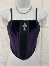 Purple Velvet Gothic Corset Top – UK 8 – Brand New