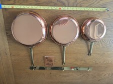 Vintage Portuguese Copper Pan Set (3) by Metalutil – Unused David Barbosa Santos