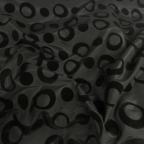 Black retro spots velvet - black,
