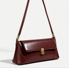 Burgundy shoulder bag gold - burgundy,
