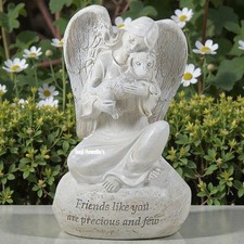 Angel Holding Dog Memorial Pet