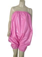 PVC Play Suit Bloomers Shorts Pink Plastic Panties Pants Vinyl Roleplay Playsuit