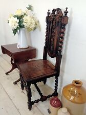 Heavily Carved Dining Chair Barley Twist Oak High Backed Chair FREE POSTAGE 
