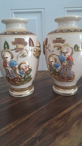 Rare japanese satsuma vases - rare,