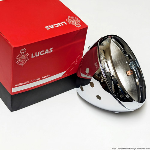 Lucas chrome headlamp shell - 7",