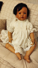 Donna RuBert Porcelain Doll Baby Shay 1994 Dark Skinned Approx 22" Collectable