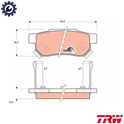 Brake pad set - pad,