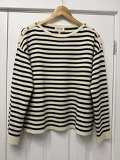 Grace and Mila 'Pachamama' Breton Style Jumper Navy & Cream Size Small BNWT
