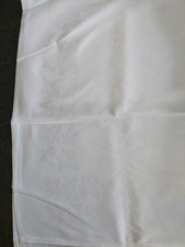 Square White Banquet Tablecloth Size 66" X 66" Ivyleaf Border Design 100% Cotton