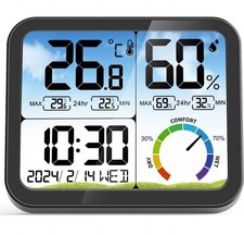 VOCOO Digital Indoor Room Thermometer 5.8 Extra Large Display Backlot Date Clock