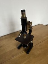 W & R Prior & Co of London Vintage Microscope 8585 Brass Enamel Collectable