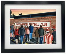 Southampton, The Dell. Framed Football Club FC Stadium Art Print 14" x 11" Frame