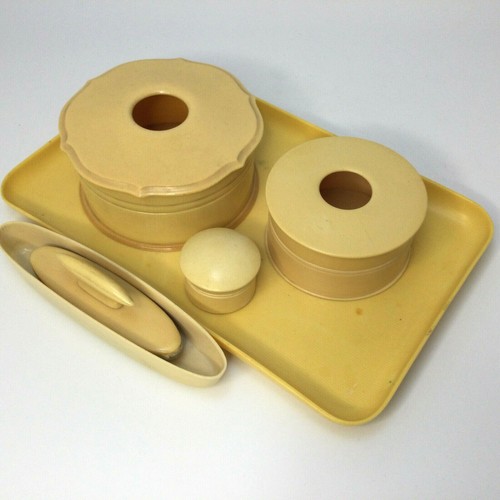 Vintage toiletries set tray - set,
