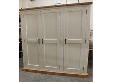 140CM HIGH SHABBY CHIC PAINTED 3 DOOR LOW WARDROBE CHOICE OF SIZES & COLOURS