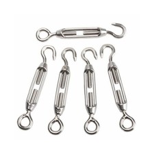 10X M4 Stainless Steel Turnbuckle Wire Tensioner Strainer Hook Eye Rope Eject