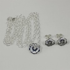 pandora Blue Pansy Jewelry Set