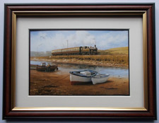 RAILWAY PRINT BY DON BRECKON FRAMED - TRAIN TO FOWEY 1982