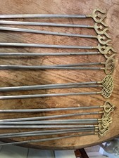 Turkish Kebab Skewers 5 @ 19xinches & 13 @ 16 Inches . Stainless steel.