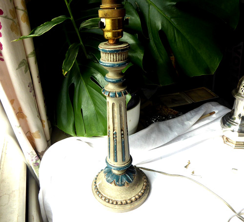 Antique art deco turned wooden - art,