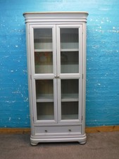 OAK FURNITURE LAND SOLID OAK DISPLAY CABINET  / BOOKCASE - VISIT OUR WAREHOUSE