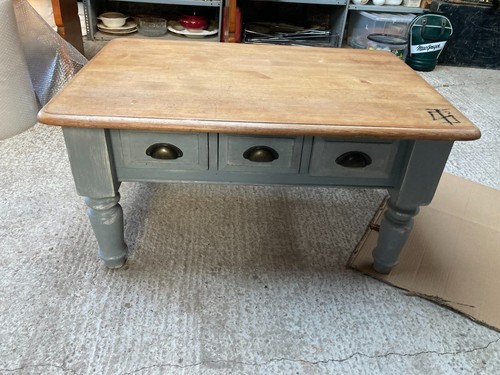Painted wooden coffee table - painted,