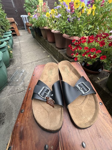 Autenti black leather sliders - leather,