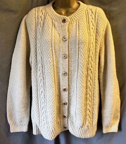 Vintage wool oatmeal cable - wool,