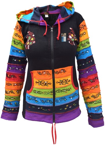 Cotton black rainbow - black,