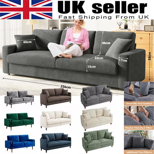 Seater corduroy sofa - 3/4,