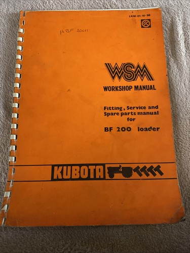 Kubota 200 loader workshop - bf,