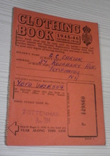 Post  WW2 Clothing Ration Book,  1945-46 from Tottenham still has some coupons.