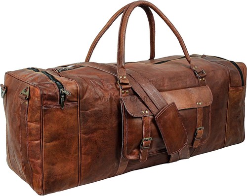 Leather unisex duffel bag - duffel,