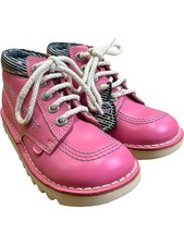 Kickers for Joules Girls Pink Lace-Up Boots UK Size 1.5