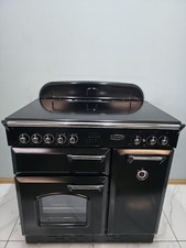 CERAMIC RANGEMASTER CLASSIC 90CM RANGE COOKER IN BLACK AND CHROME. Ref--ED289